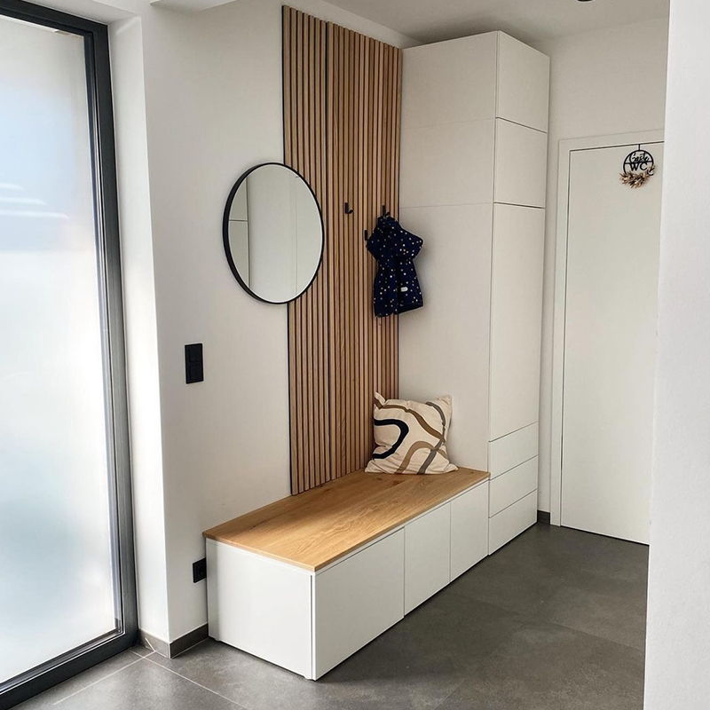 Akupanel Design Houten Akoestische Wandpanelen 3D Model Geluiddichte Houten Latten voor Thuis Hotel School Bioscoop Ziekenhuis Gebruik