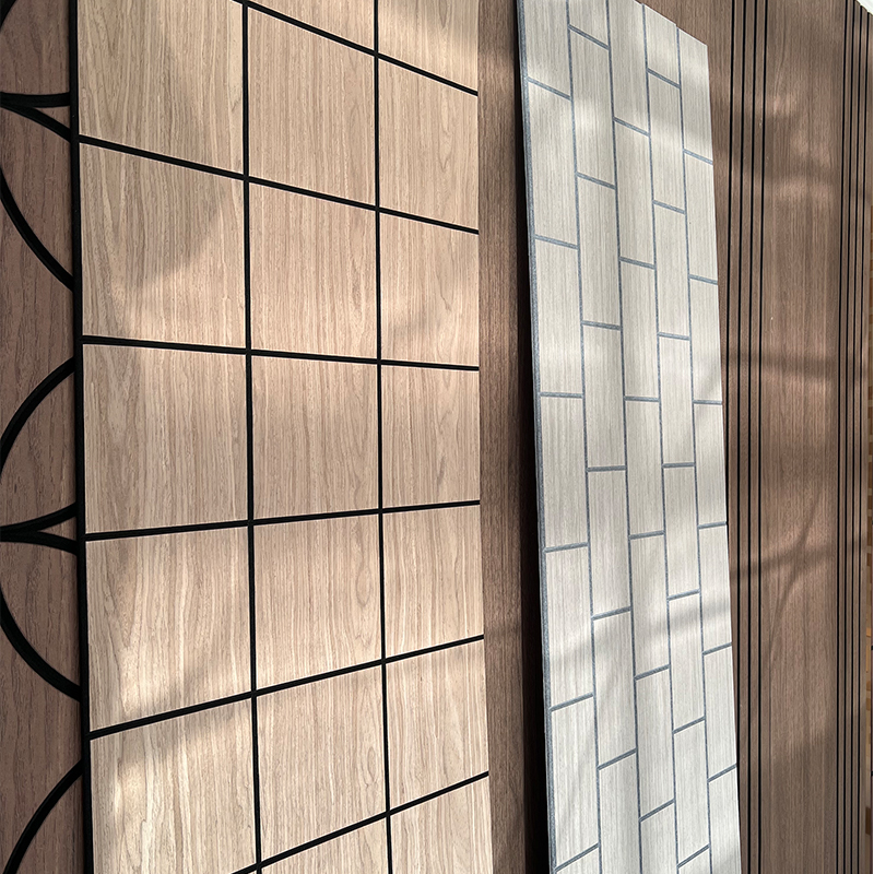 Industrieel ontwerp Stijl Houten fineer Akoestisch wandpaneel Schuimpanelen voor akoestische toepassing in appartementen