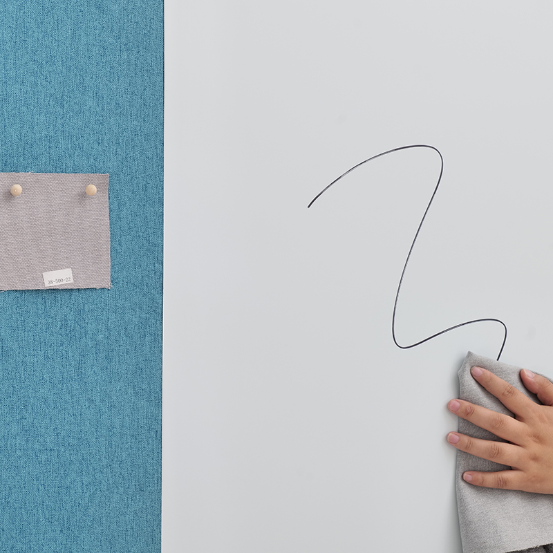 Wit schrijfakoestisch bord voor kantoorvergaderruimte, stof omwikkeld met magnetisch gehard glas, geluidsabsorberend met schrijven Wit schrijfakoestisch bord voor kantoorvergaderruimte, stof omwikkeld met magnetisch gehard glas, geluidsabsorberend met schrijven